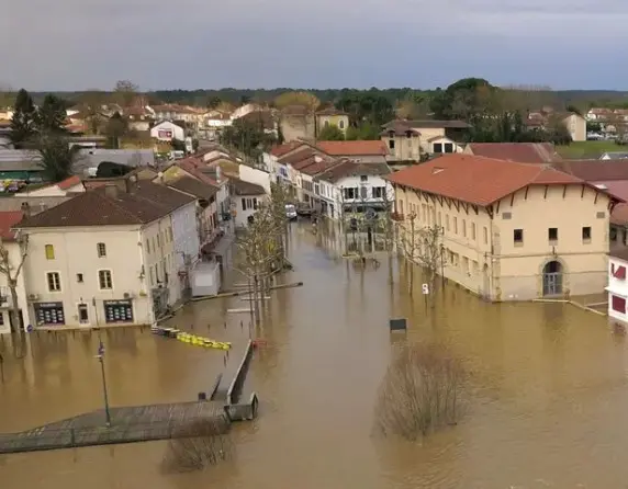 Dégats des eaux dans une commune