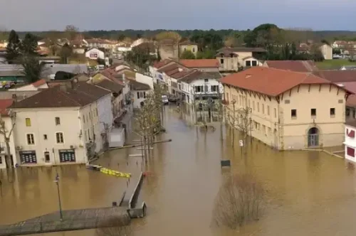 Dégats des eaux dans une commune